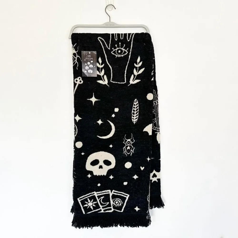 Docofil Halloween Spooky Evil Eye Tarot Selene Goddess Lunar Moon Stars Fringe T